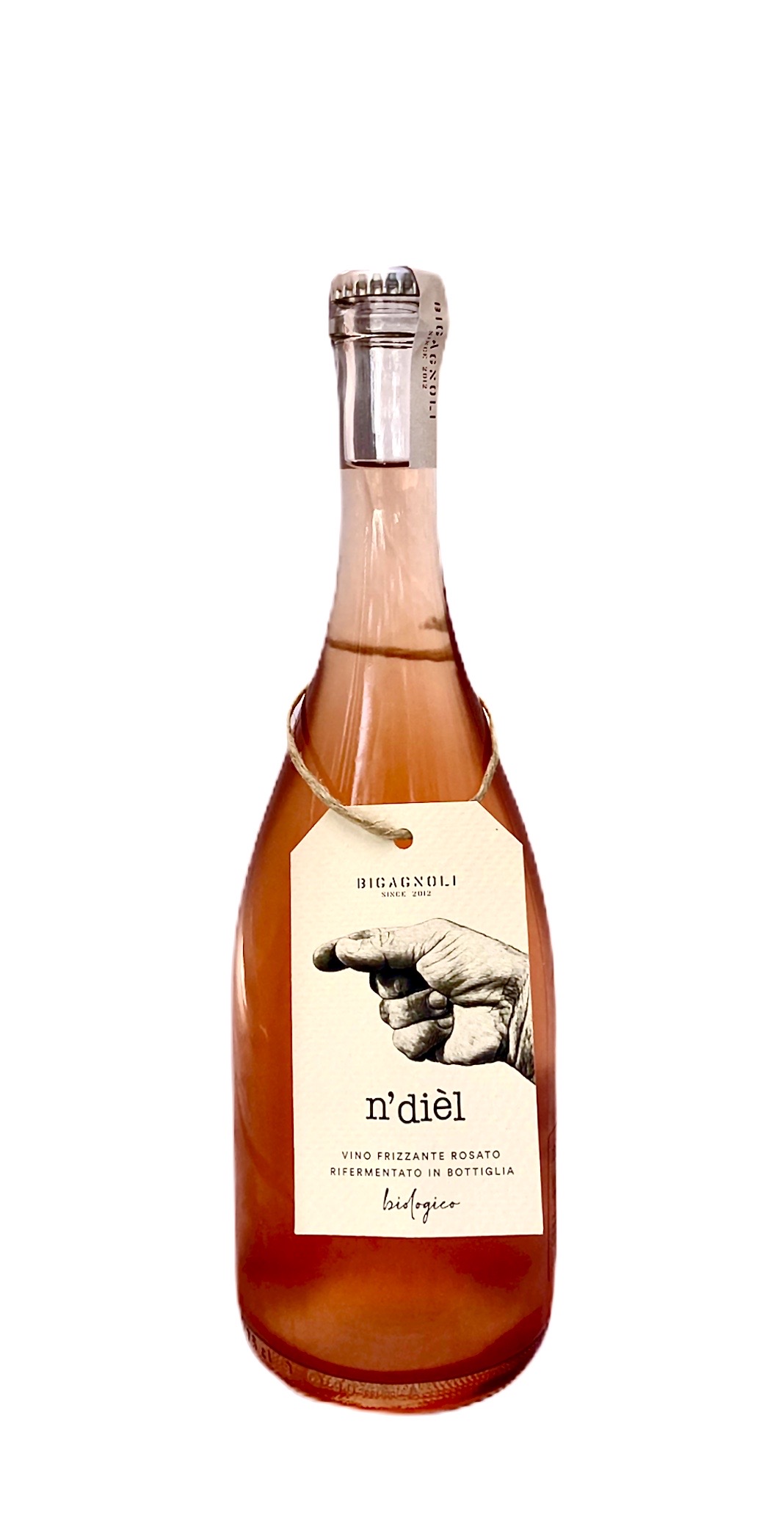 n’dièl vino rosato frizzante rifermentato in bottiglia