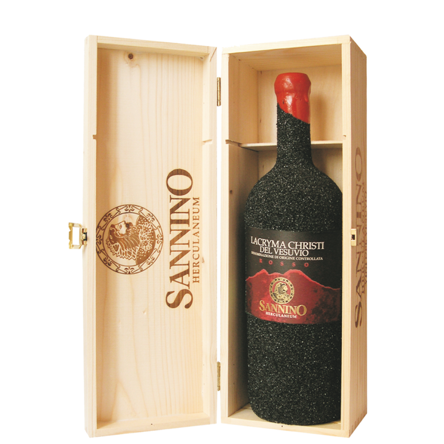 Lacryma Christi D.O.C. rosso 1,5 lt. pietra lavica legno